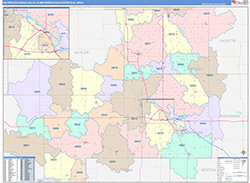 Waterloo-Cedar Falls Metro Area Wall Map Color Cast Style 2026